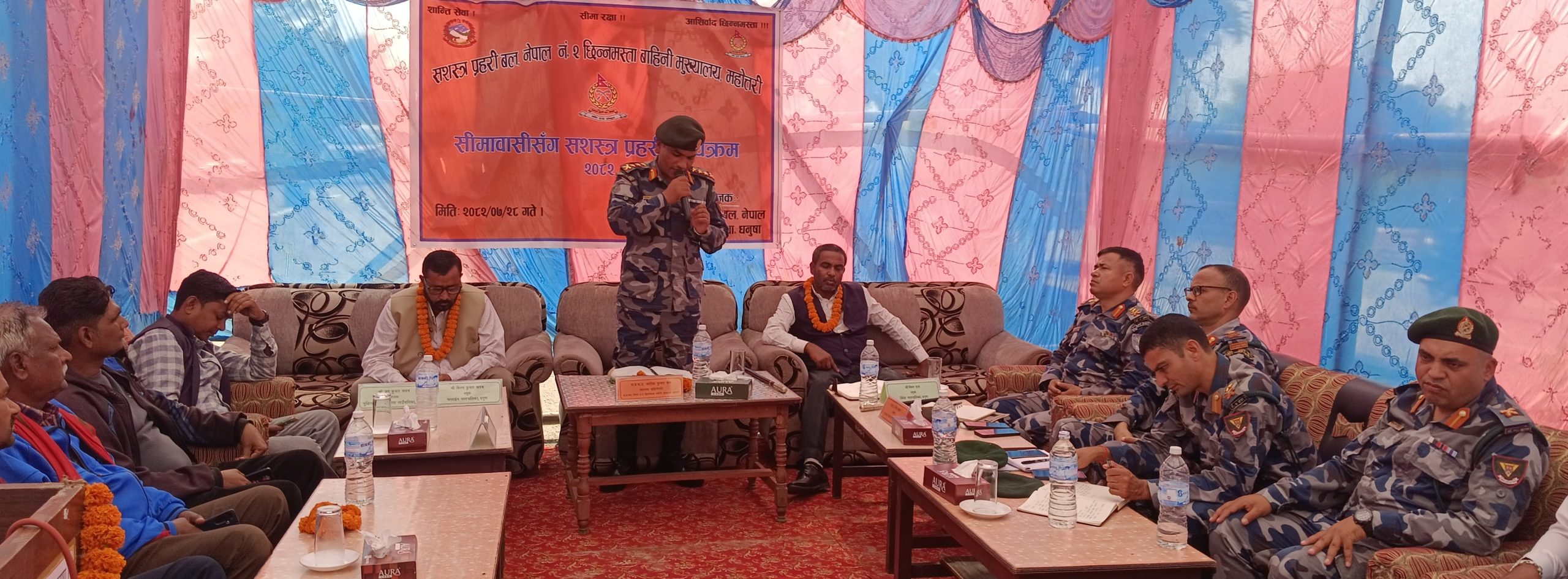 धनुषामा सीमावासीसँग सशस्त्र प्रहरीको अन्तर्क्रिया, सीमास्तम्भ र छोटी भन्सार माग