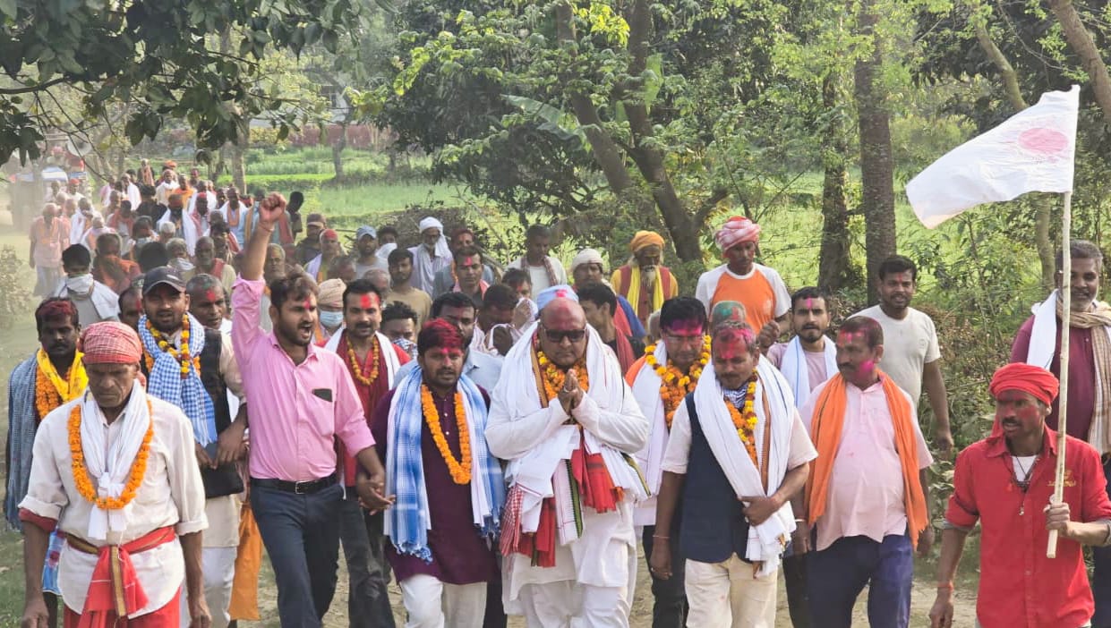 धनुषा–२ मा एमाले उम्मेदवार अरगरियाको नाथपट्टि र बिसरभोरामा स्वागत, जनसम्पर्कमा जोड